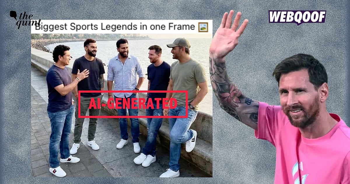 Fact-Check: Viral Image of Messi with Indian Cricket Lege...