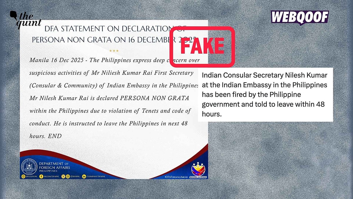 <div class="paragraphs"><p>A fake document is being shared to falsely claim that an Indian diplomat was declared 'Persona Non Grata' by the Philippines after the Bondi Beach attack.</p></div>