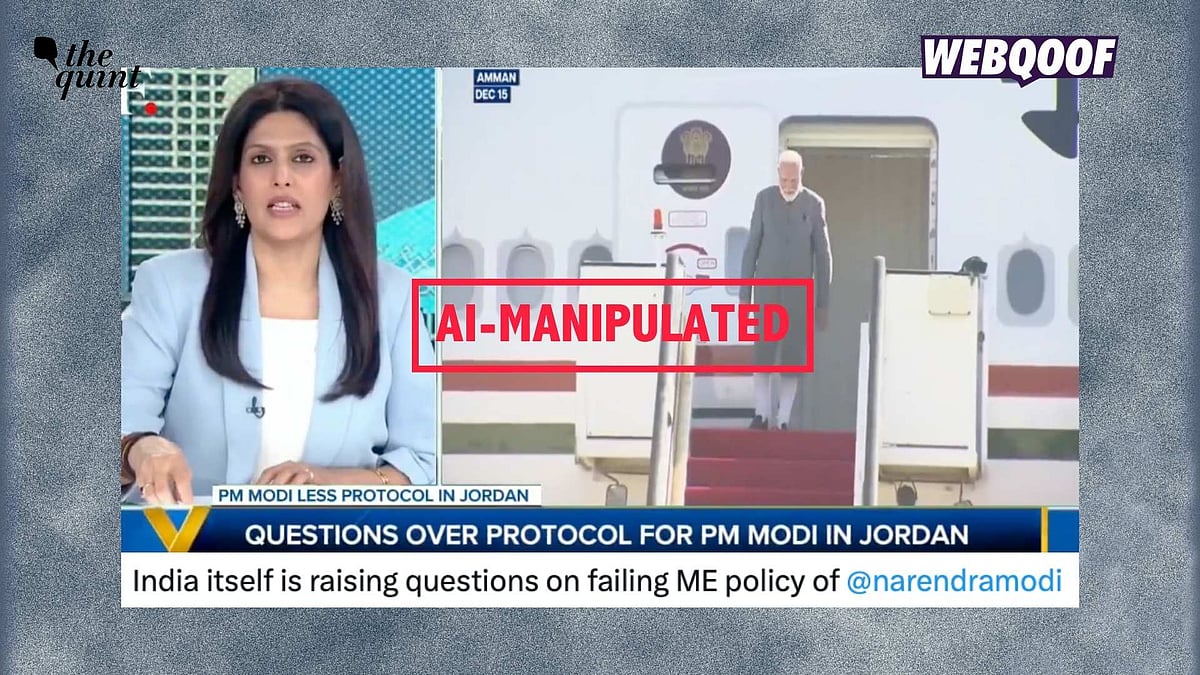 <div class="paragraphs"><p>An AI-manipulated video is being shared to falsely claim that serious diplomatic questions over protocol had been raised after PM Modi's visit to Jordan.</p></div>