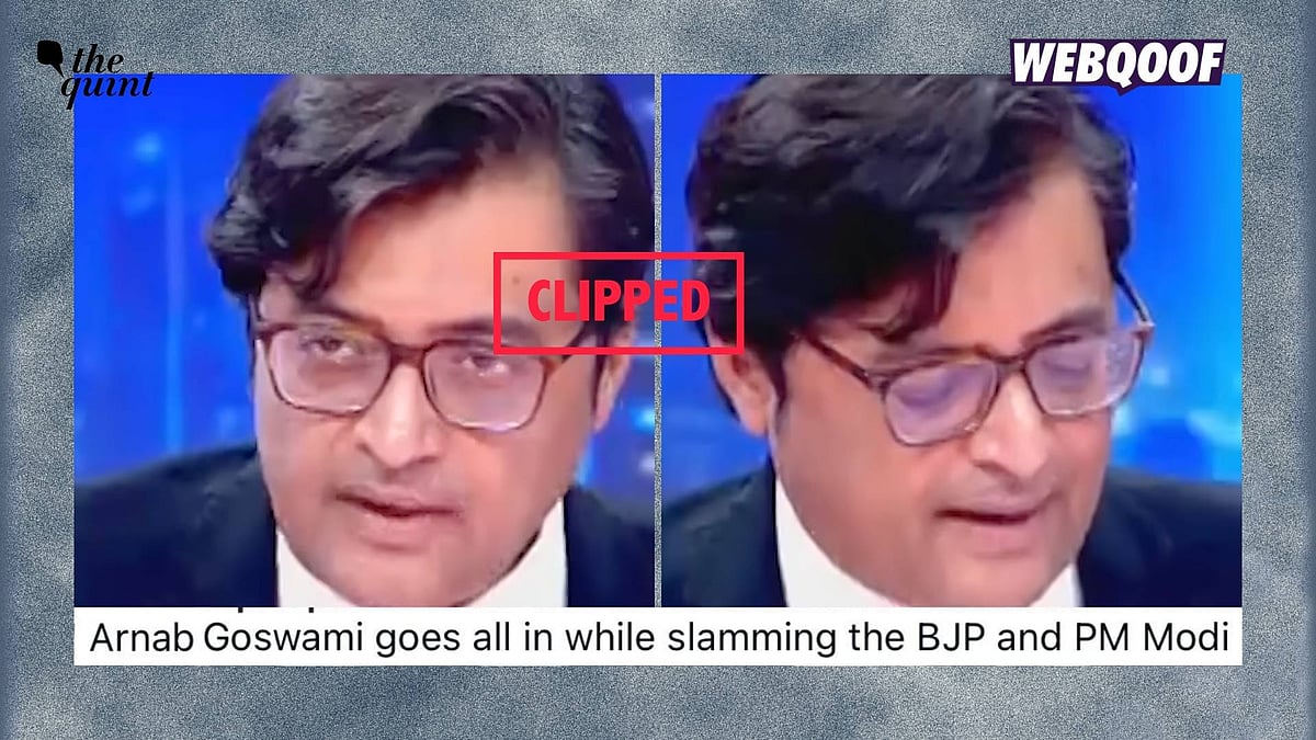 <div class="paragraphs"><p>A clipped video is being shared to falsely claim that Republic's Editor-in-Chief slammed the BJP and PM Narendra Modi during one of his recent broadcasts.</p></div>
