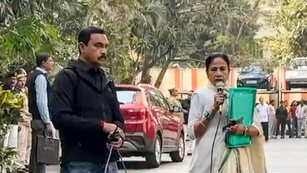 <div class="paragraphs"><p>West Bengal Chief Minister Mamata Banerjee speaks to media after the Enforcement Directorate conducted searches on the premises of political consultancy firm I-PAC and its director, Pratik Jain, in Kolkata, Thursday, Jan. 8, 2026.</p></div>