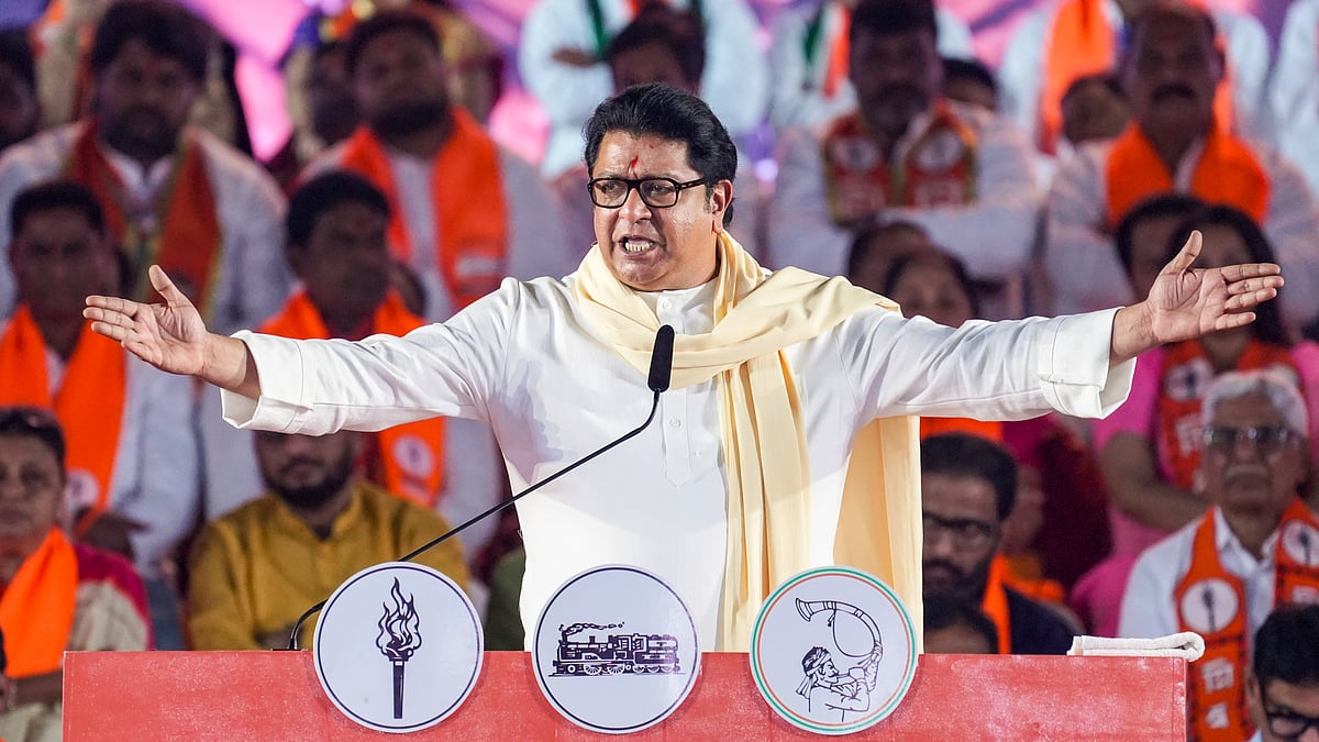 <div class="paragraphs"><p>Maharashtra Navnirman Sena (MNS) chief Raj Thackeray addresses a Shiv Sena (UBT)-MNS joint rally ahead of the Brihanmumbai Municipal Corporation (BMC) election, in Mumbai, Friday, Jan. 11, 2026.</p></div>