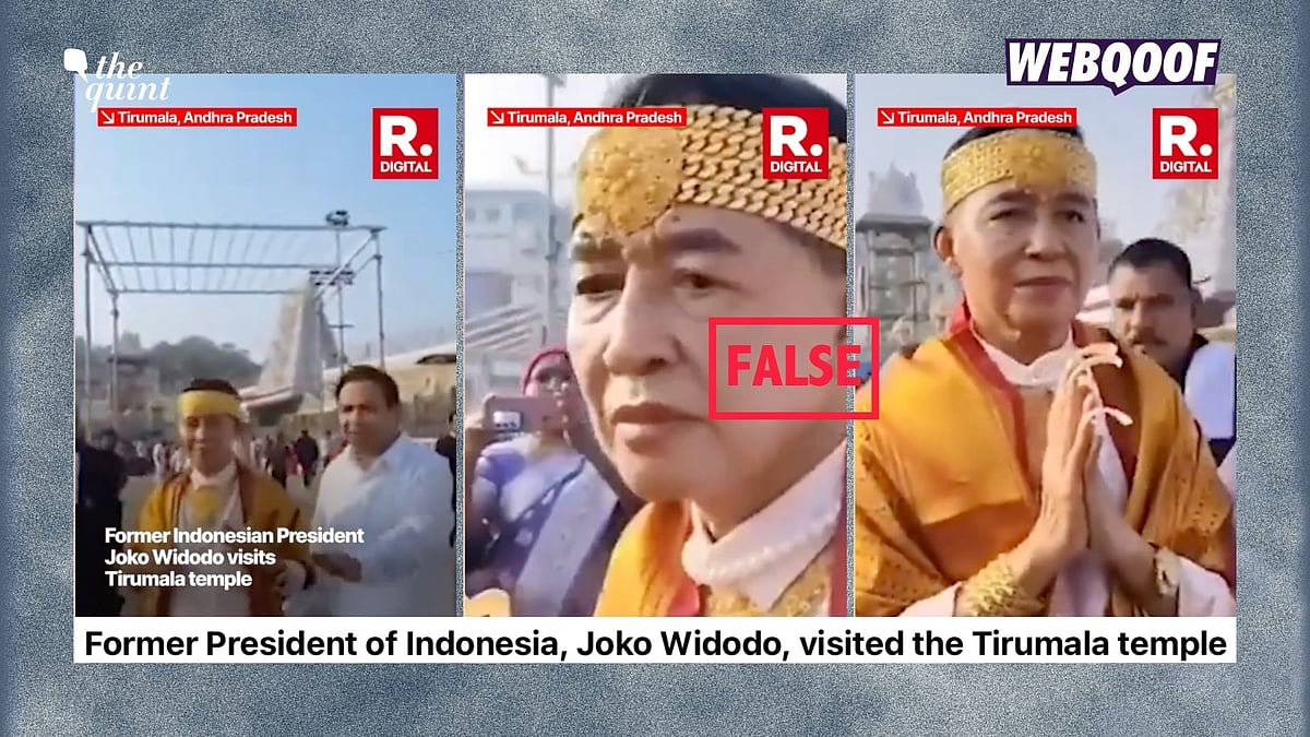 <div class="paragraphs"><p>A video of a man at a temple is being shared with the false claim that it shows former Indonesian President Joko Widodo visiting the Tirumala temple in Andhra Pradesh.</p></div>