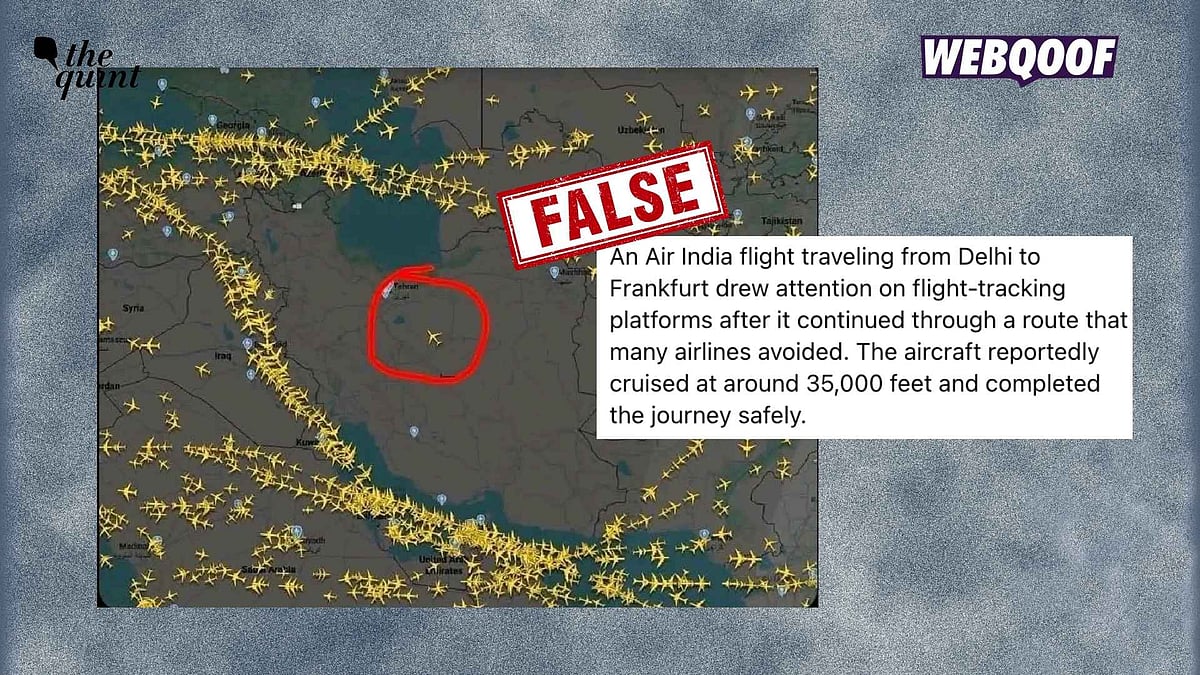 <div class="paragraphs"><p>Social media users are sharing posts to falsely claim that a Frankfurt-Delhi Air India flight flew over Iranian airspace during the ongoing conflict.</p></div>