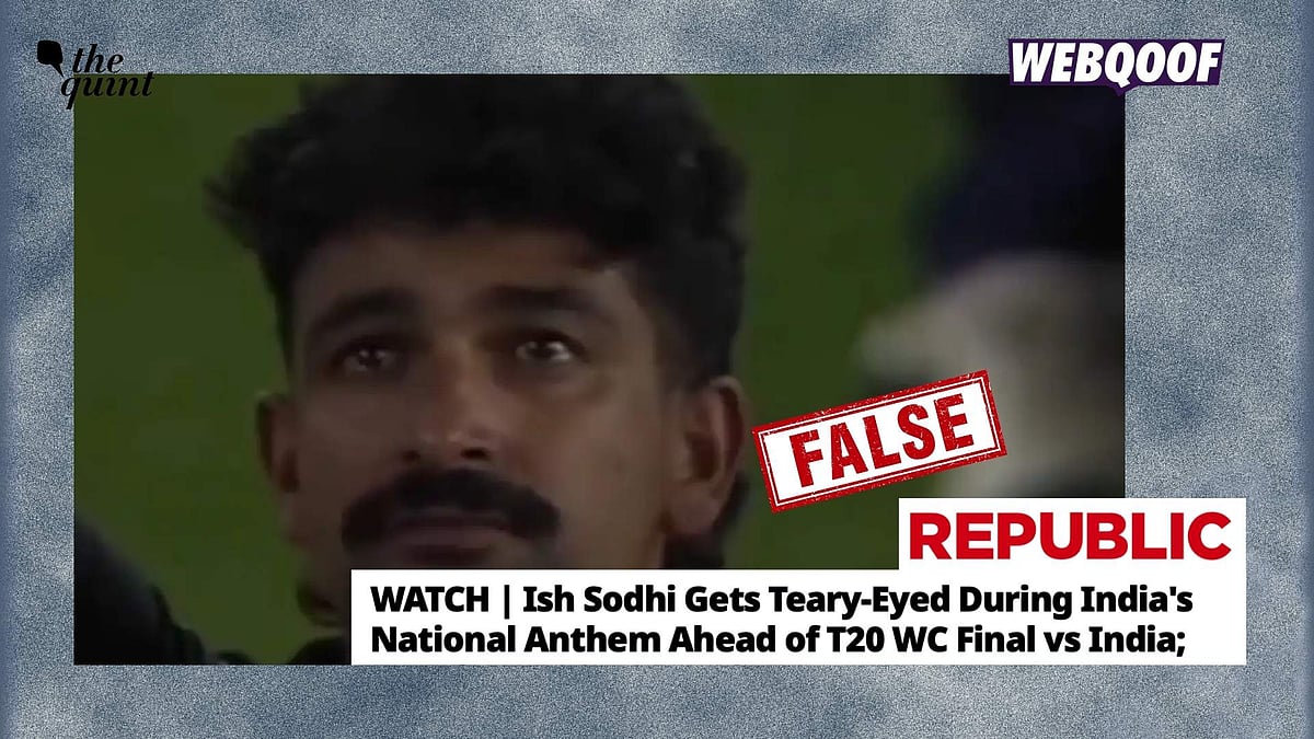 <div class="paragraphs"><p>An old video is being shared to falsely claim that it shows New Zealand bowler Ish Sodhi tearing up when the Indian national anthem played.</p></div>