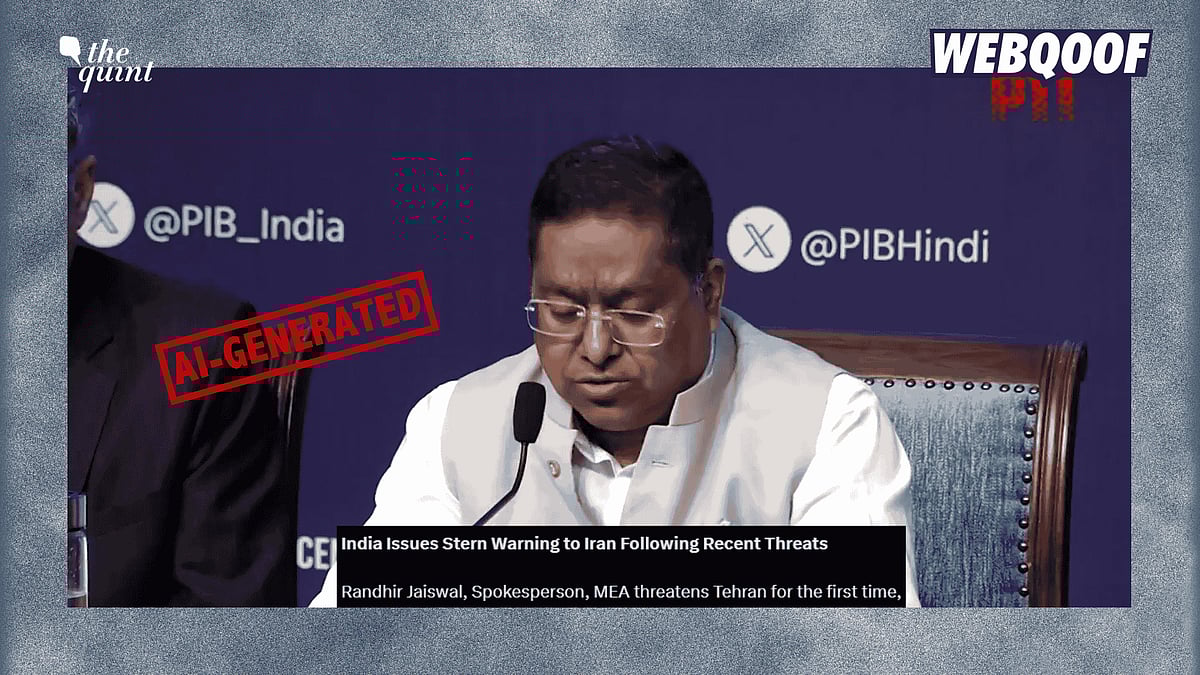 <div class="paragraphs"><p>A video is being shared on social media claiming to show an MEA spokesperson threatening Iran.&nbsp;&nbsp;</p></div>