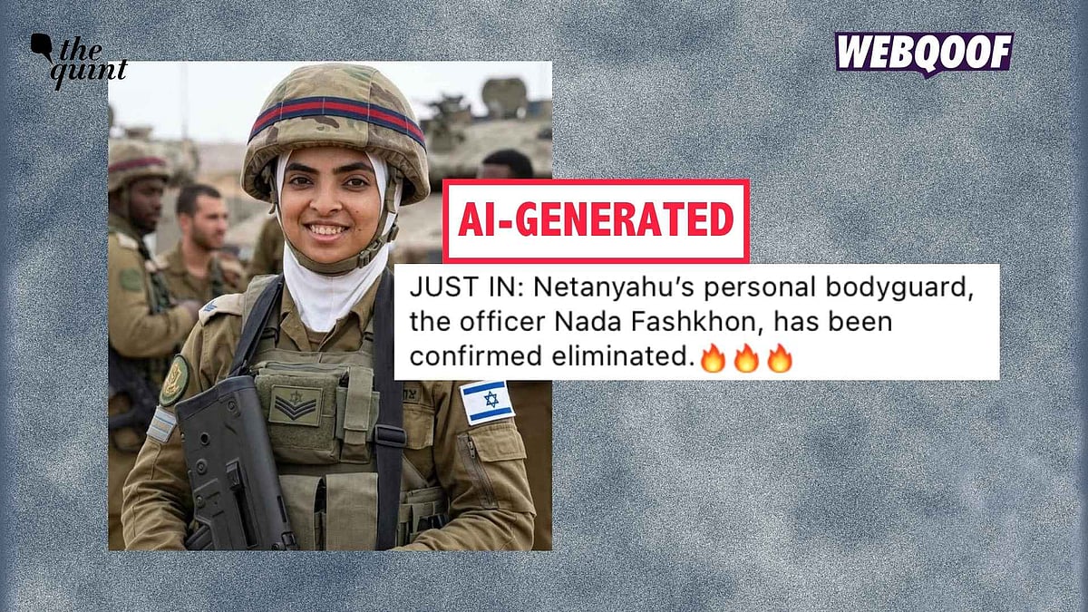 <div class="paragraphs"><p>An AI-generated image is being shared to falsely claim that it shows Nada Fashkhon, Israeli PM Benjamin Netanyahu's bodyguard, who was recently killed.</p></div>