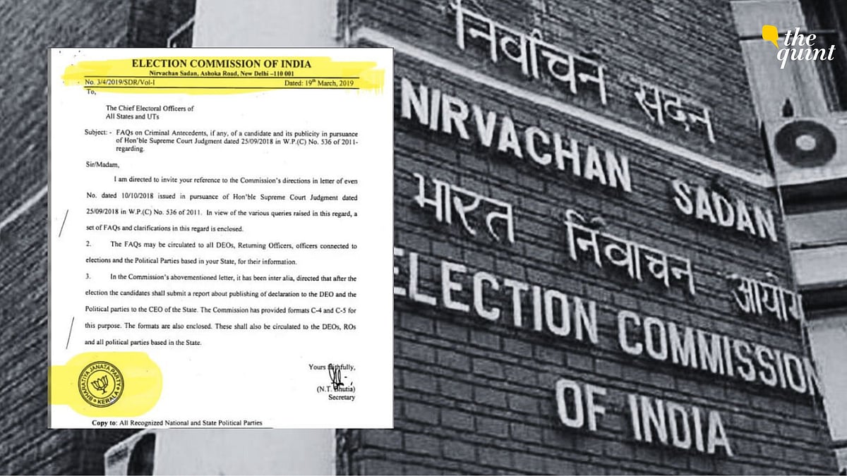 <div class="paragraphs"><p>Kerala CEO office suspended an official after a BJP seal appeared on an Election Commission letter.</p></div>