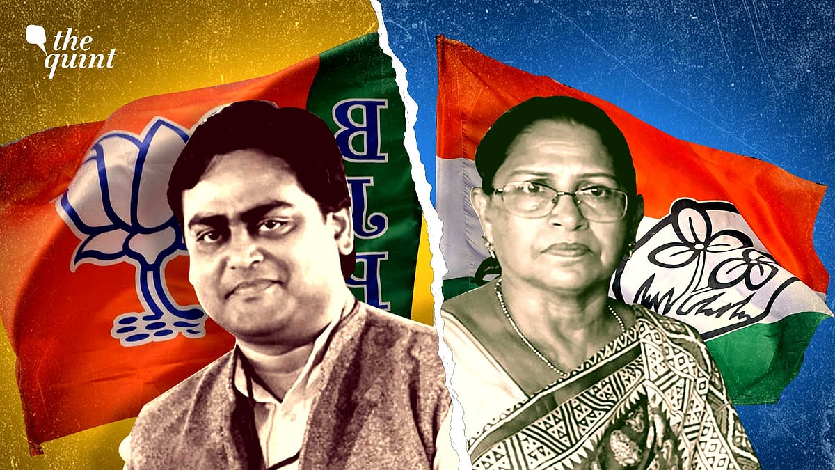 <div class="paragraphs"><p>In Thakurnagar, leaders of both the TMC and the BJP belong to the same family—the Thakurs. On one side is the TMC's Rajya Sabha MP Mamatabala Thakur (right), and on the other is Shantanu Thakur, the BJP's Lok Sabha MP from Bongaon (SC) constituency (left). </p></div>