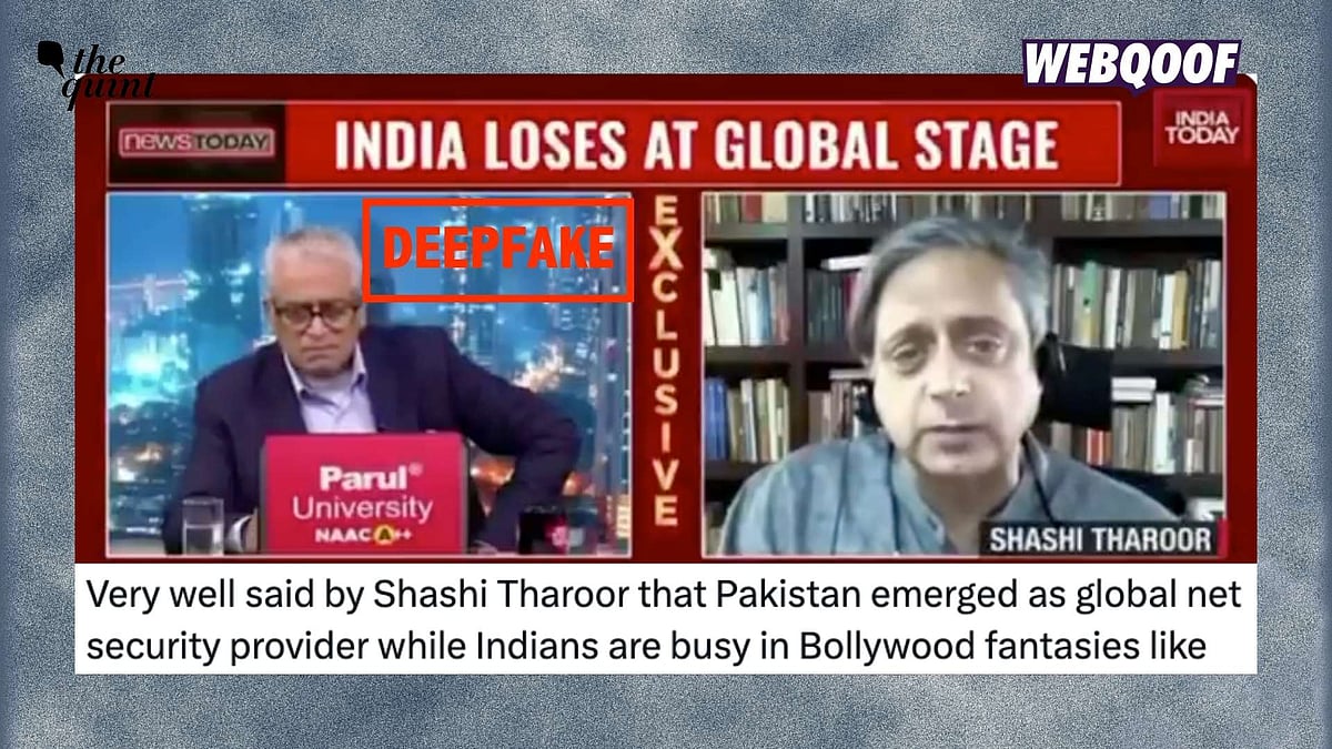 <div class="paragraphs"><p>A deepfake of Congress MP Shashi Tharoor is being shared to falsely claim that he praised Pakistan's diplomacy in the Iranian war.</p></div>