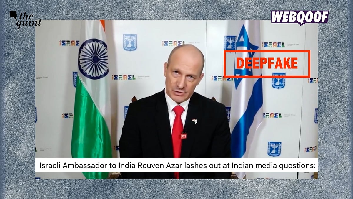 <div class="paragraphs"><p>A deepfake of Israeli Ambassador Reuven Azar is being shared to falsely claim that he 'lashed out' at Indian media questions.</p></div>