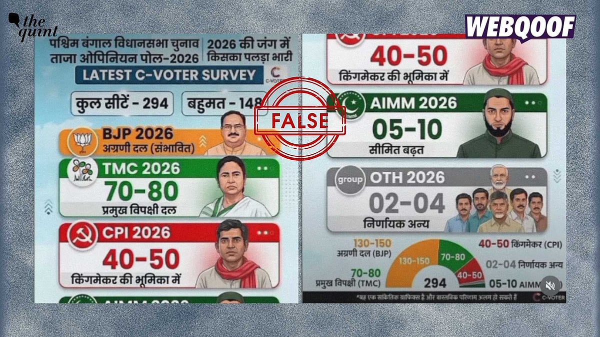 <div class="paragraphs"><p>The post has been shared with the false claim that it shows the results of the C-voter opinion polls in West Bengal, which predict the BJP will lead.&nbsp;</p></div>