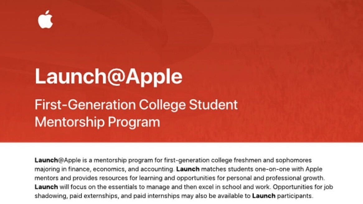 Apple Mentorship Program: Apple Launches Launch @Apple First-Generation ...