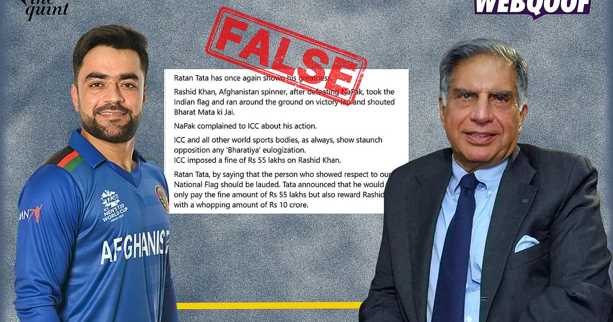 Fact-Check | No, Ratan Tata Didn't Reward Rashid Khan For Waving Indian ...