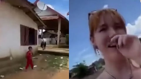 white woman visiting a rural school