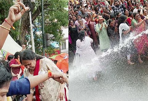 Sabarimala : ശബരിമല സ്വർണ്ണക്കൊള്ള കേസ് : മഹിളാ മോർച്ച സെക്രട്ടറിയേറ്റിലേക്ക് നടത്തിയ മാർച്ചിൽ സംഘർഷം, ജല പീരങ്കി പ്രയോഗം