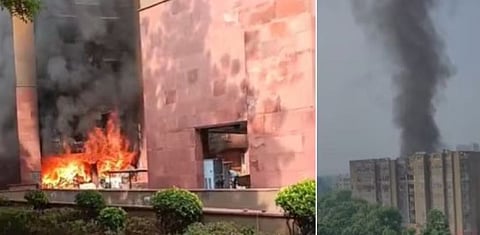 Fire : ഡൽഹിയിൽ MPമാർക്ക് അനുവദിച്ച ഫ്ലാറ്റുകളിൽ വൻ തീപിടിത്തം: കെട്ടിടത്തിൽ താമസിക്കുന്നവരിൽ കേരളത്തിൽ നിന്നുള്ള 3 MPമാരും, ആളപായമില്ല, തീ അണയ്ക്കാൻ ഊർജ്ജിത ശ്രമം