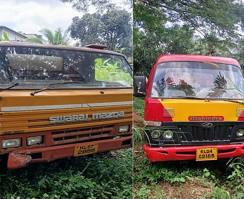 മണൽ മാഫിയയുടെ 2 ലോറികൾ പിടികൂടി പൊലീസ് 