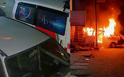 CPM-SDPI സംഘർഷം: നെടുമങ്ങാട് മൂന്നിടങ്ങളിൽ അക്രമം, DYFIയുടെ ആംബുലൻസ് കത്തിച്ചു | CPM