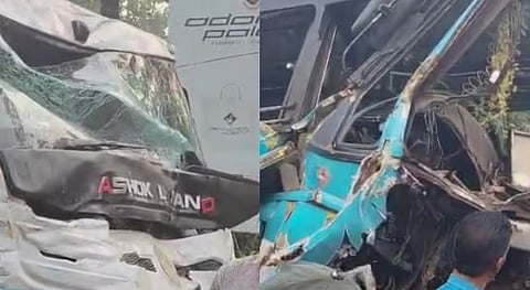 സ്വകാര്യ ബസും ടോറസ് ലോറിയും കൂട്ടിയിടിച്ചു : കൊച്ചി - പെരുമ്പാവൂർ റൂട്ടിൽ വൻ അപകടം, 20 പേർക്ക് പരിക്ക് | Accident