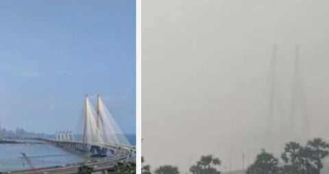 ഡൽഹിക്ക് പിന്നാലെ മുംബൈയിലും വായു നിലവാരം മോശം: AQI 308-ൽ; ബാന്ദ്ര-വർളി സീ ലിങ്ക് മൂടി ശക്തമായ പുകമഞ്ഞ് | Air quality