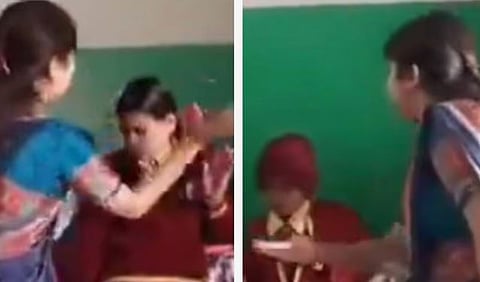UPയിൽ വിദ്യാർത്ഥികളുടെ മുഖത്ത് ആഞ്ഞടിച്ച് അദ്ധ്യാപിക: വിവാദം | Teacher