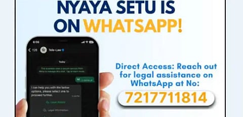 നിയമസഹായം ഇനി ഒരു വാട്ട്‌സ്ആപ്പ് സന്ദേശമകലെ: 'ന്യായ സേതു' ചാറ്റ്‌ബോട്ടുമായി കേന്ദ്ര സർക്കാർ