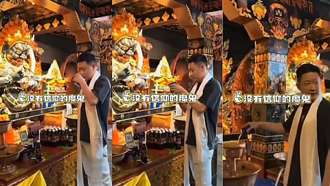 Chinese Tourist Desecrating Tibetan Monastery