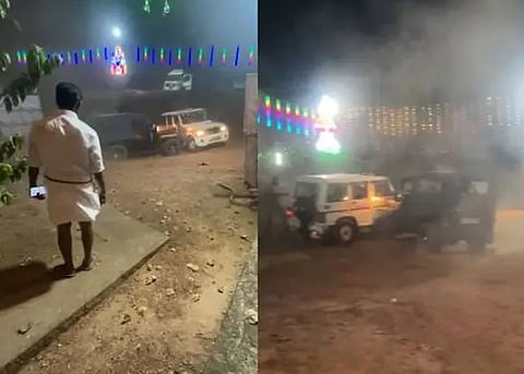 പത്തനാപുരത്ത് ഗുണ്ടാ വിളയാട്ടം; നായയുമായെത്തി ഭീകരാന്തരീക്ഷം, പോലീസ് ജീപ്പ് ഇടിച്ചുതകർത്തു | Pathanapuram Police Attack
