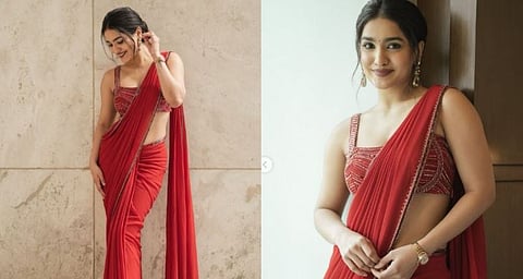 ചുവപ്പില്‍ തിളങ്ങി സാനിയ; ചിത്രങ്ങള്‍ വൈറൽ | Saniya Iyyappan