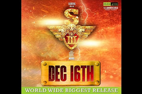 Suriya’s Singam 3 to release worldwide on December 16