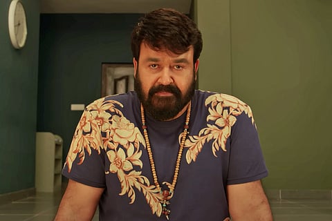 Screengrab of Mohanlal from Alone