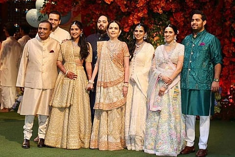 Anant Ambani and Radhika Merchant with Ambani family