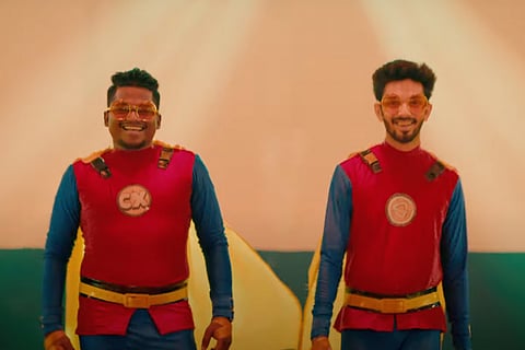 Anirudh and Arivu wearing superman costume