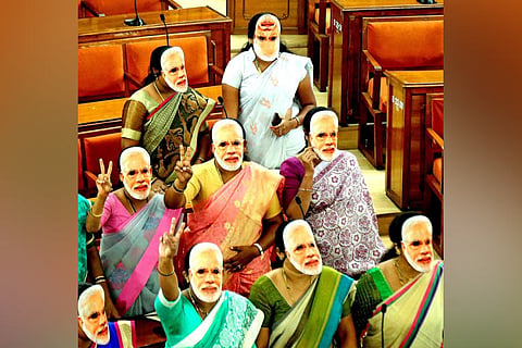 Bengaluru corporators wear Modi masks to celebrate colleague’s Lok Sabha victory