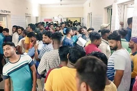 People queuing up for blood donation