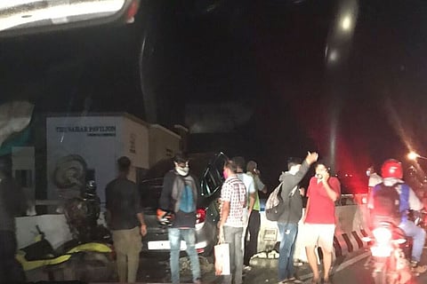 The accident spot on Bengaluru's Electronic City elevated flyover