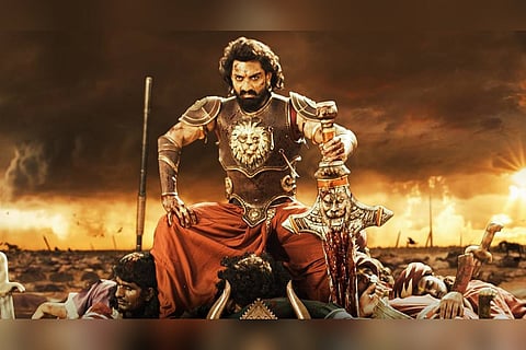 Nandamuri Kalyan Ram is seen as a warrior figure in the poster.