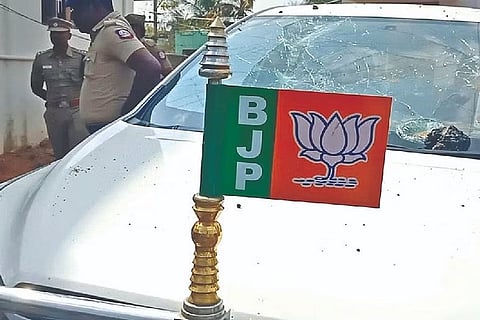 TN BJP leader's car vandalised