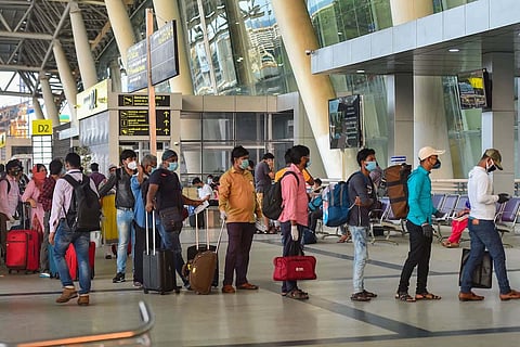 Passengers at Chennai airport