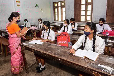Students seated in a classroom: Andhra High Court has struck down government's fee limit for private schools, asking government to prepare new structure 