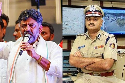 A collage of DK Shivakumar and Praveen Sood