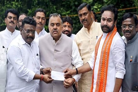 Dasoju Sravan joins BJP in New Delhi in the presence of its top brass.