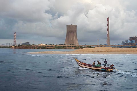 Morning scene at Ennore seashore