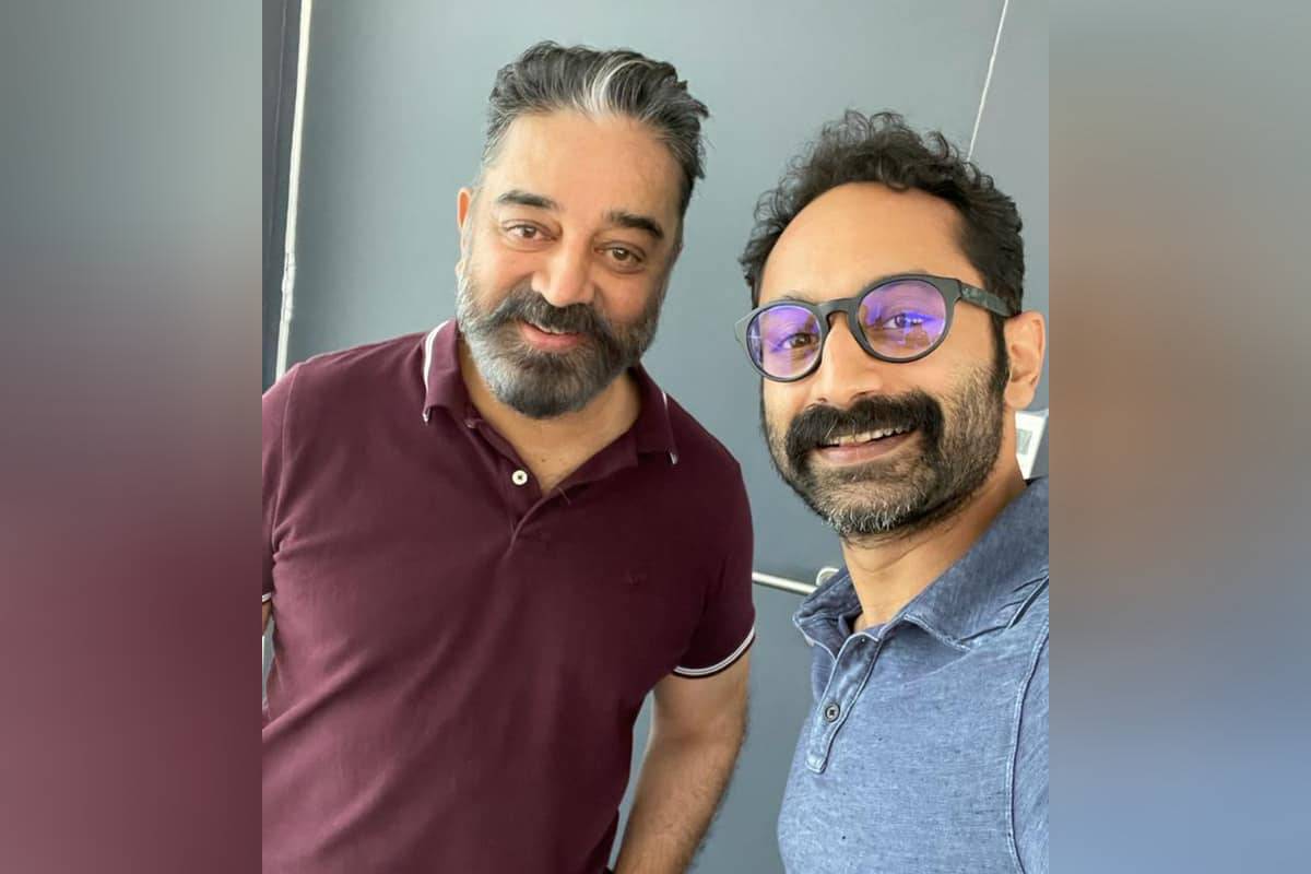 Fahadh Faasil's selfie with actor Kamal Haasan from the sets of Vikram