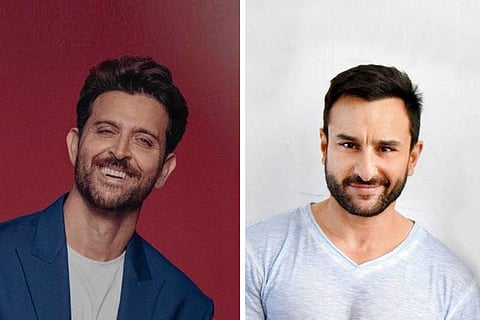 Actor Hrithik Roshan on the left and Saif Ali Khan on the right