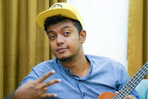 Karthik Krishnan with his ukulele
