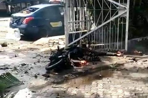 The scene of the Indonesia church bombings