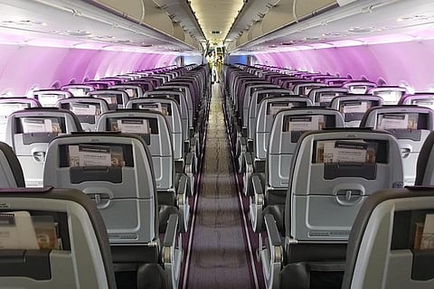 Passenger seats inside aircraft