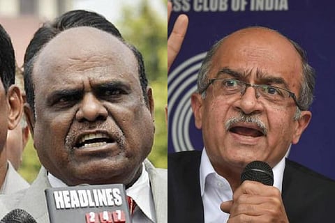 Justice Karnan and lawyer Prashant Bhushan